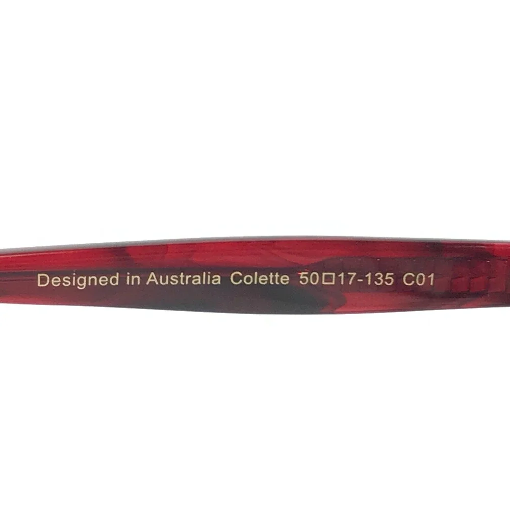 Iconik Eyeglasses Frames Colette C01 Black Red Tortoise Horn Rim 50-17-135